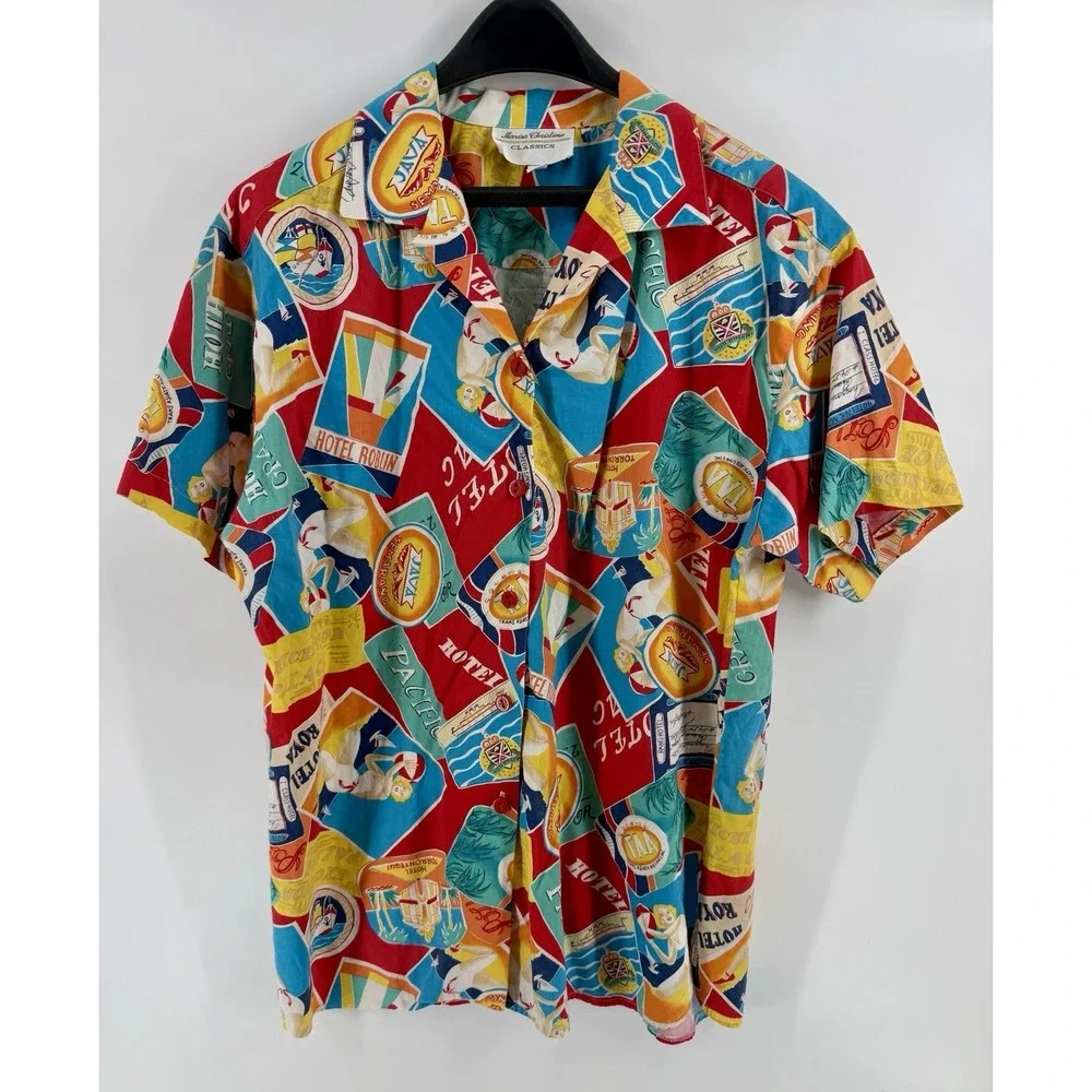 Women's Marisa Christina Classics Large Hawaiian Short Sleeve Shirt - Picture 2 of 3